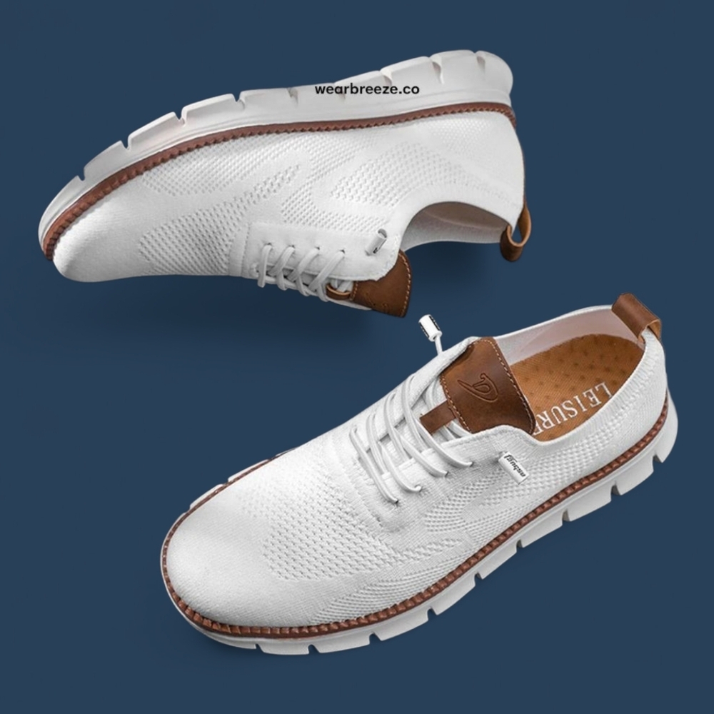 NIB Breeze Orthepedic Toe Box Lighweight Anti Sweat Fabric White Shoes Size 11